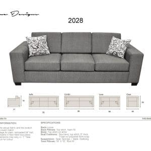 2028 Grey Sofa with pillows