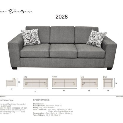 2028 Grey Sofa with pillows