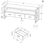 Q028 60" TV STAND DIMENSIONS