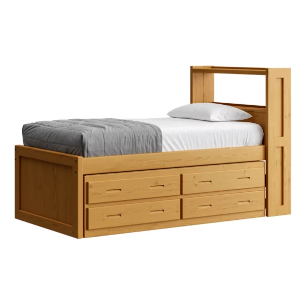 A4355-4013-bed-bookcase-headboard-captains-height-with-drawer-unit-twin-size-classic-finish_