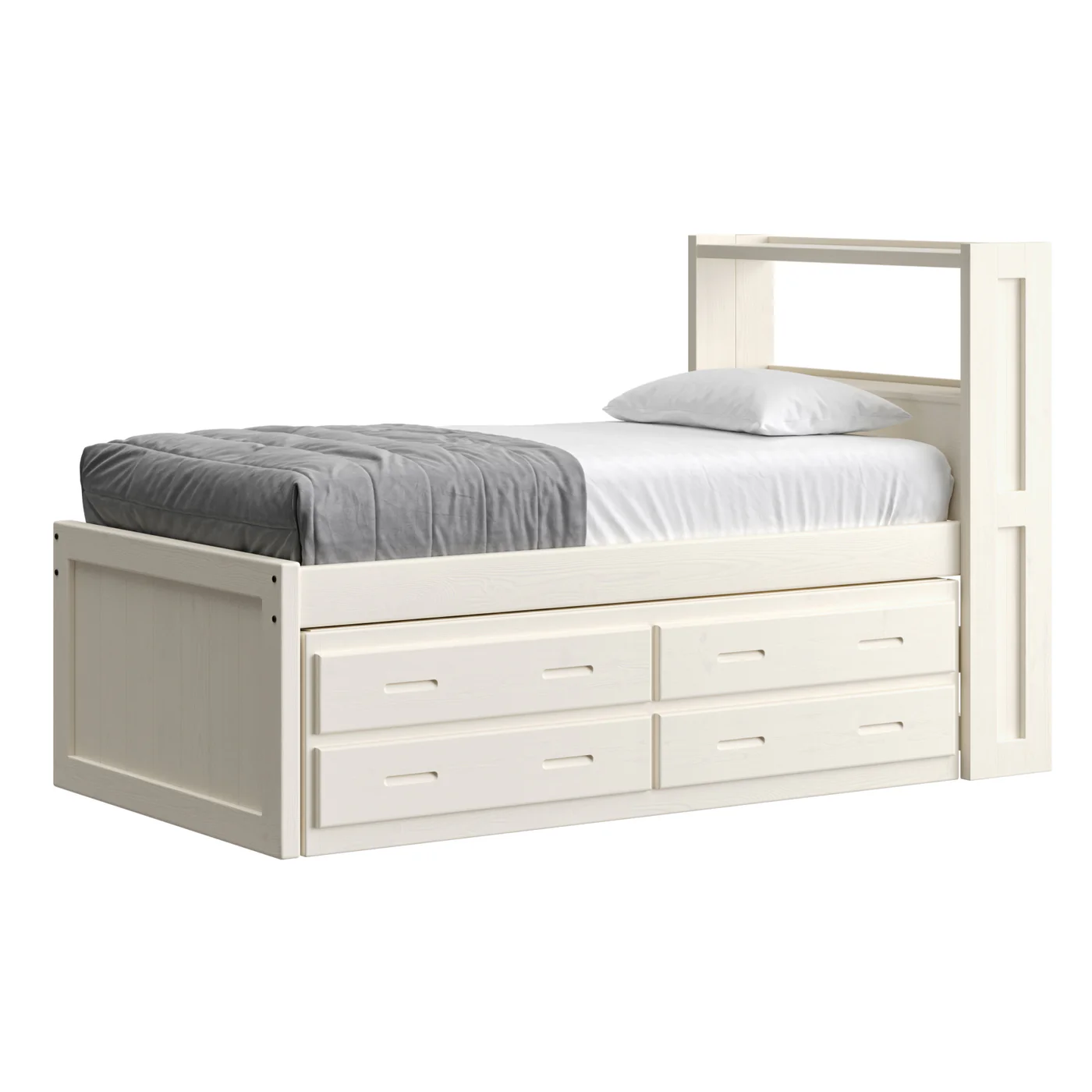 C4355-4013-bed-bookcase-headboard-captains-height-with-drawer-unit-twin-size-cloud-finish
