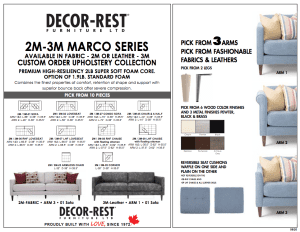 2M1 Decor-Rest. Hand made in Canada. Life time warranty on frame and springs.