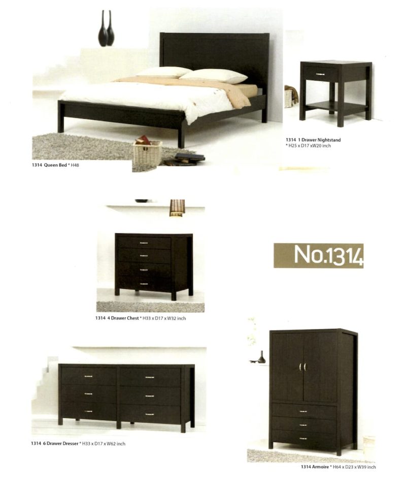 1314 maple wood bedroom set