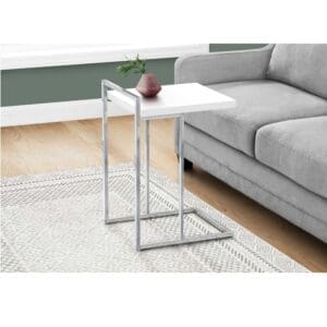 wide c table in white:chrome