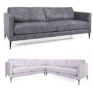 leather sofa:sectional made in canada