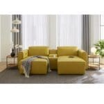 Colton yellow. Power headrests and recliner. Made by Palliser