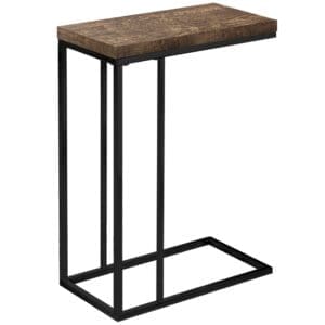 C-TABLE RECLAIMED BROWN WOOD AND BLACK BASE