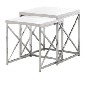 nesting tables - white:chrome