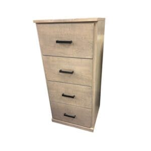 4 drawer filing cabinet. Made in Canada with Maple wood. Choose colour and handle style