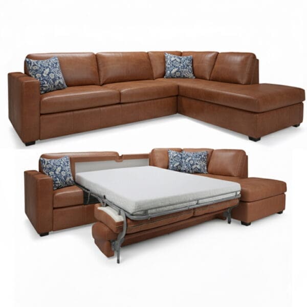 3TS Leather transformer sleeper sectional